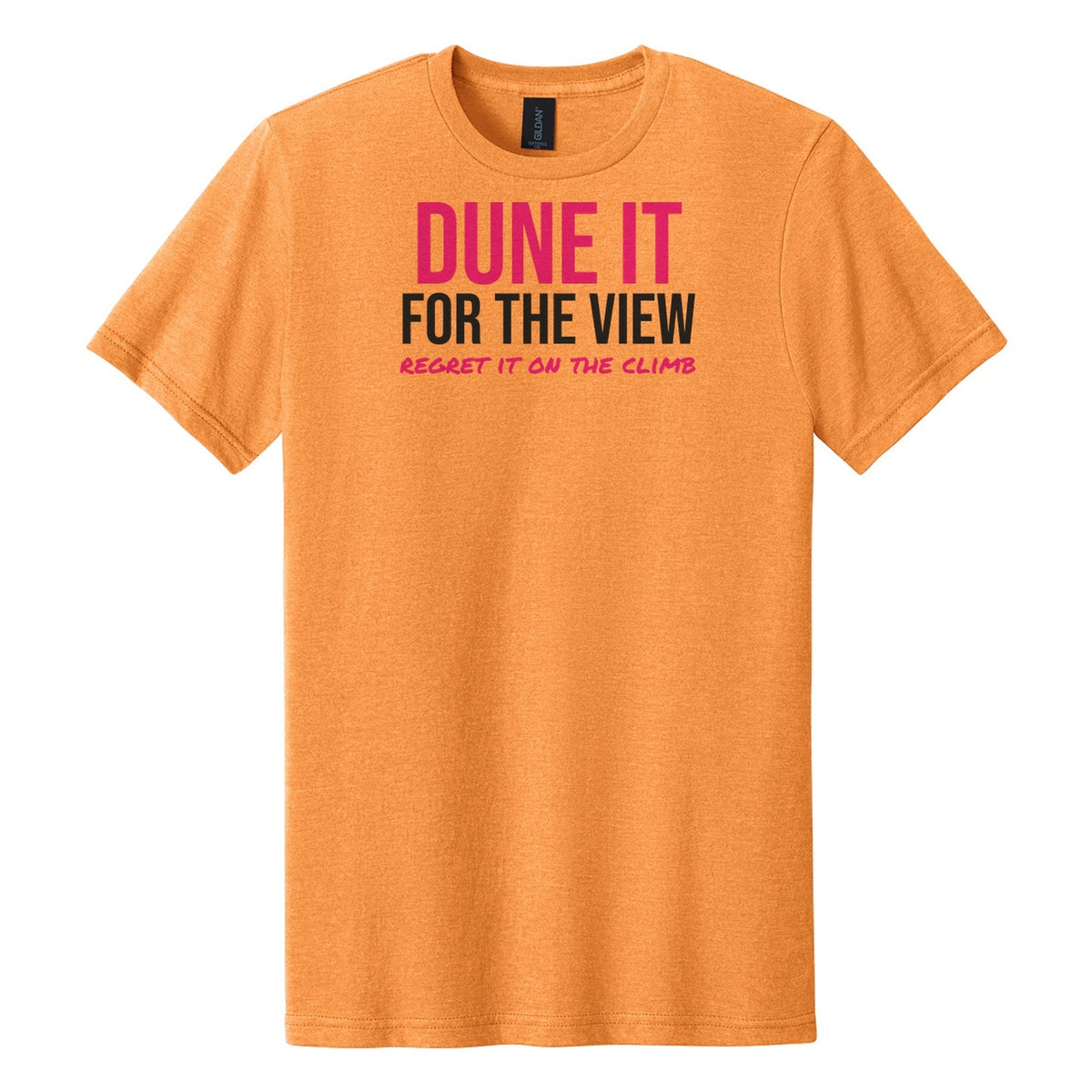 Dune It For The View tee on Gildan Softstyle CVC 64000CVC in Tangerine Mist
