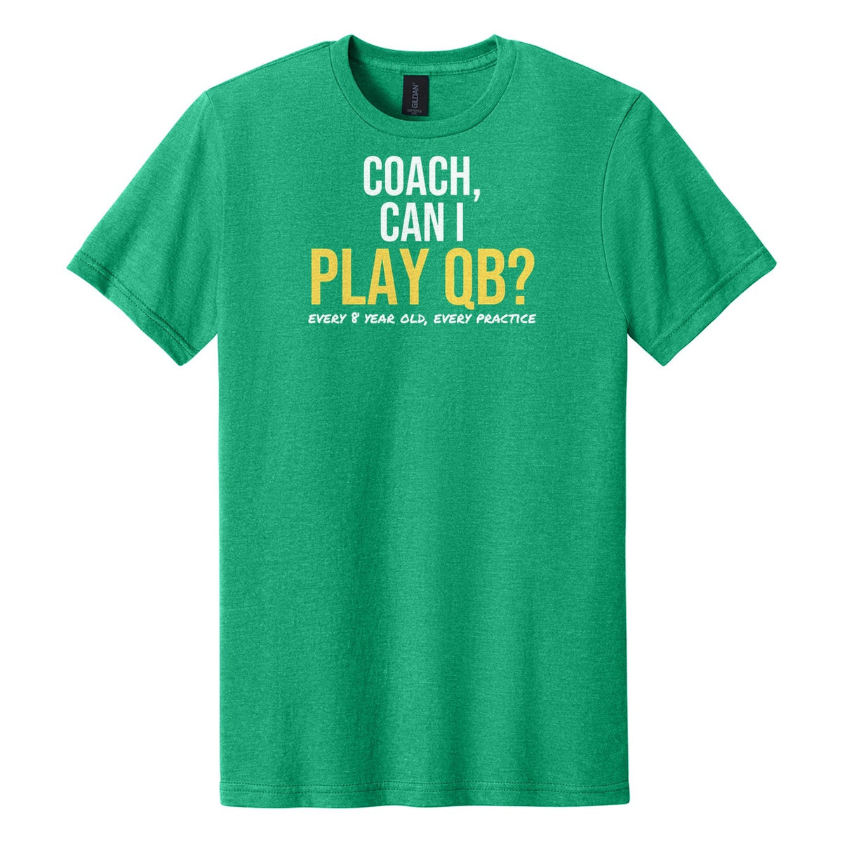 Coach Can I Play QB tee in Kelly Mist