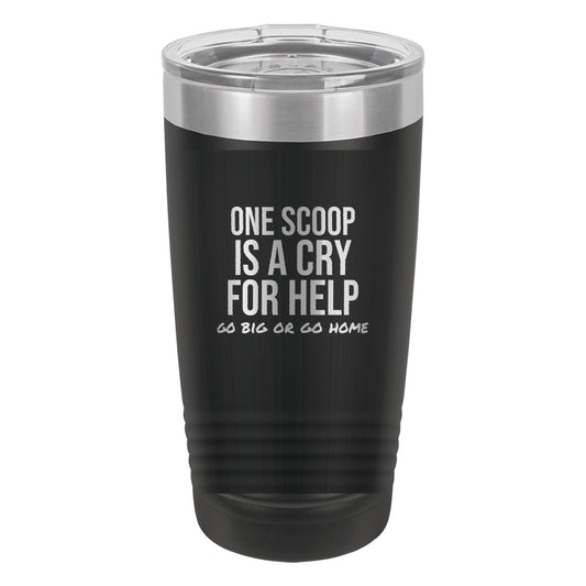 Sundae Is A Lifestyle laser etched 20 oz Polar Camel ringneck tumbler in Black