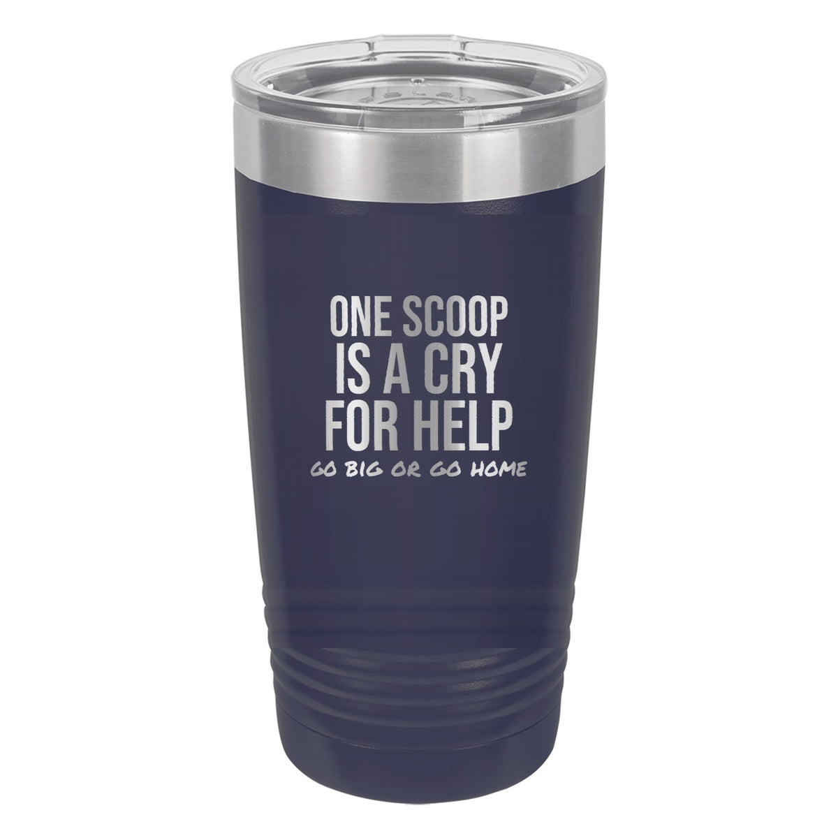 Sundae Is A Lifestyle laser etched 20 oz Polar Camel ringneck tumbler in Navy Blue