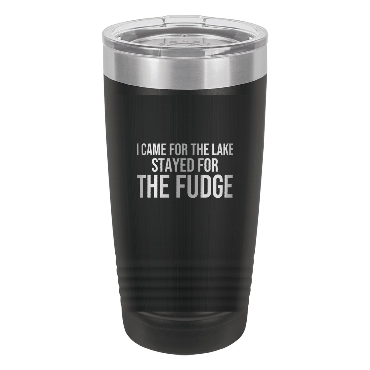 Stayed For The Fudge laser etched 20 oz Polar Camel ringneck tumbler in Black