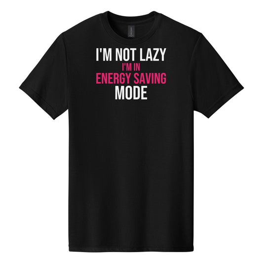 Energy Saving Mode tee on Gildan Softstyle CVC 64000CVC in Pitch Black