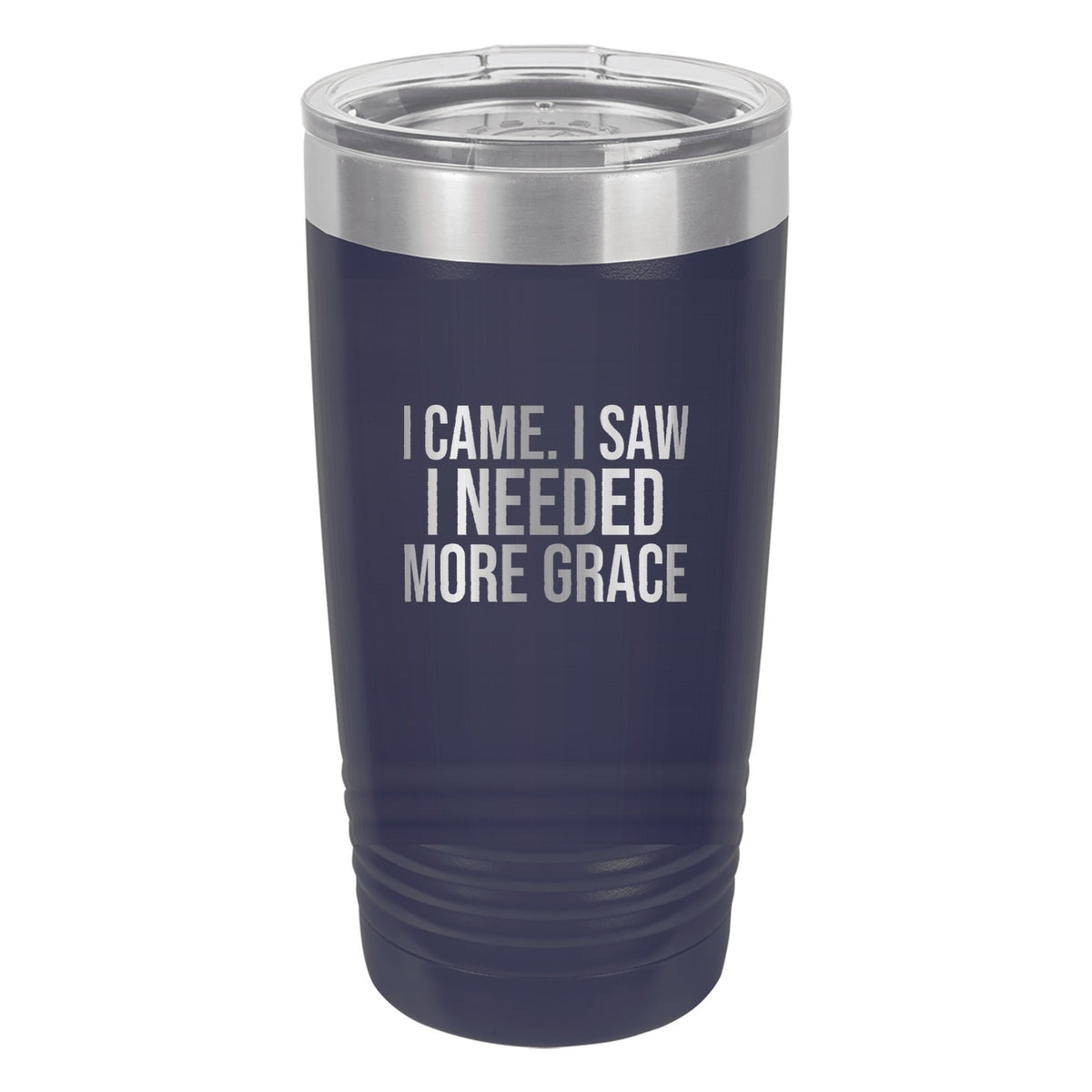 I Came. I Saw. I Needed More Grace tumbler in Navy Blue