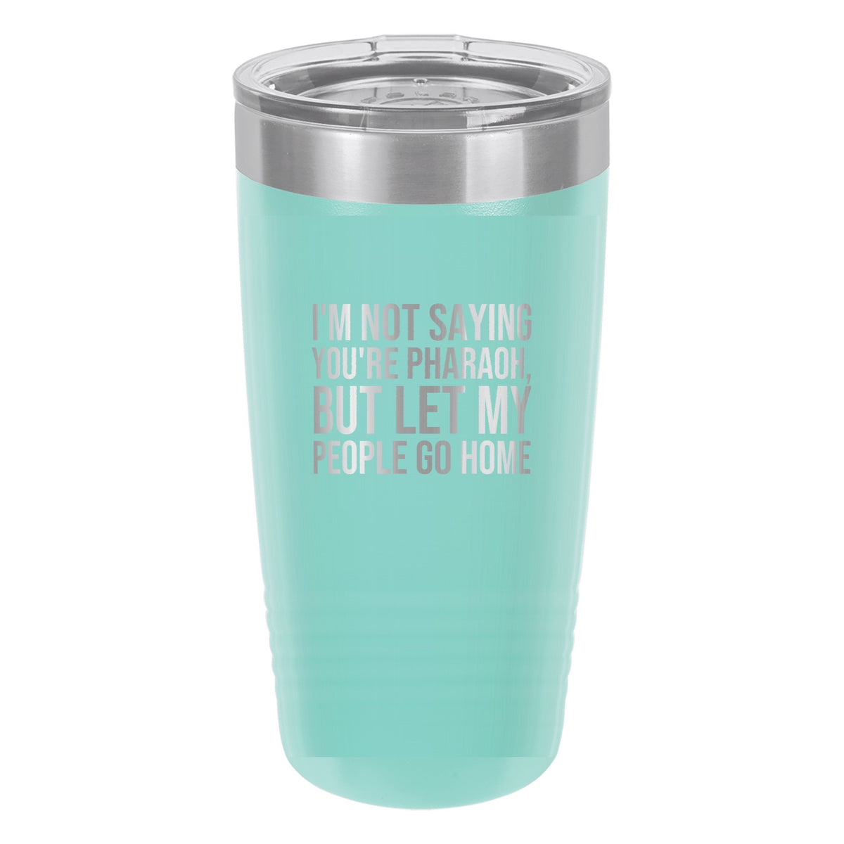 I'm Not Saying You're Pharaoh, but Let My People Go Home tumbler in Teal