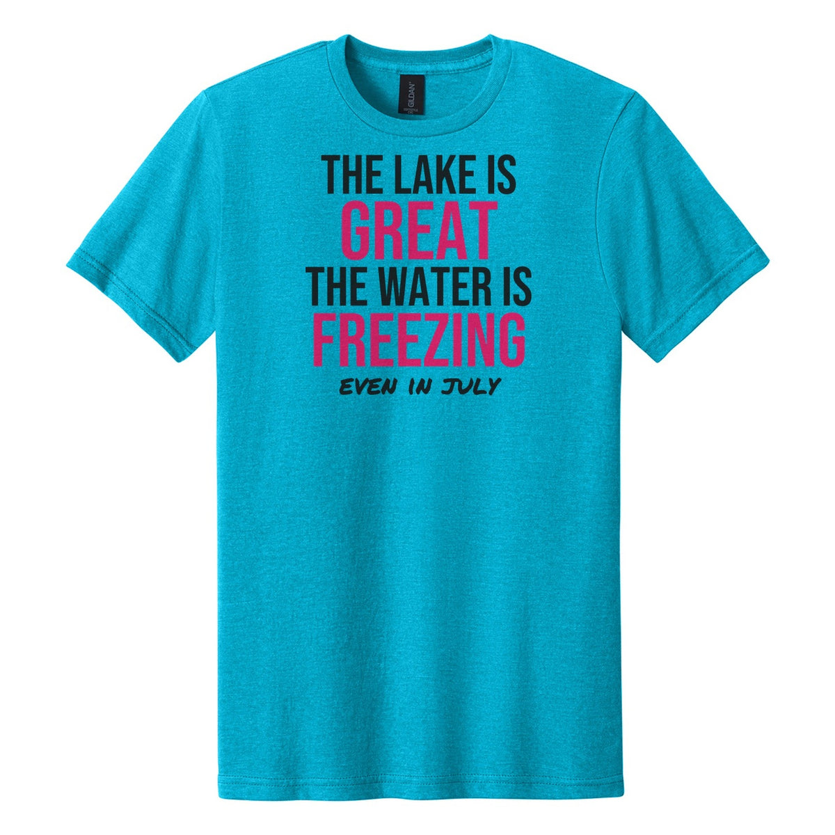 The Lake Is Great The Water Is Freezing tee on Gildan Softstyle CVC 64000CVC in Caribbean Mist