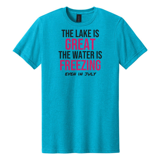 The Lake Is Great The Water Is Freezing tee on Gildan Softstyle CVC 64000CVC in Caribbean Mist