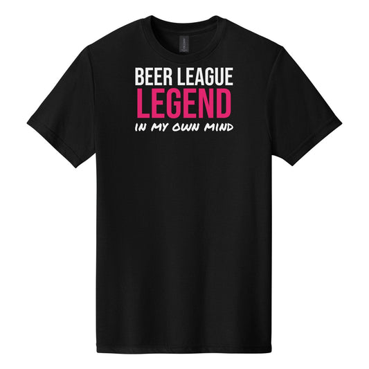 Beer League Legend hockey tee in Pitch Black