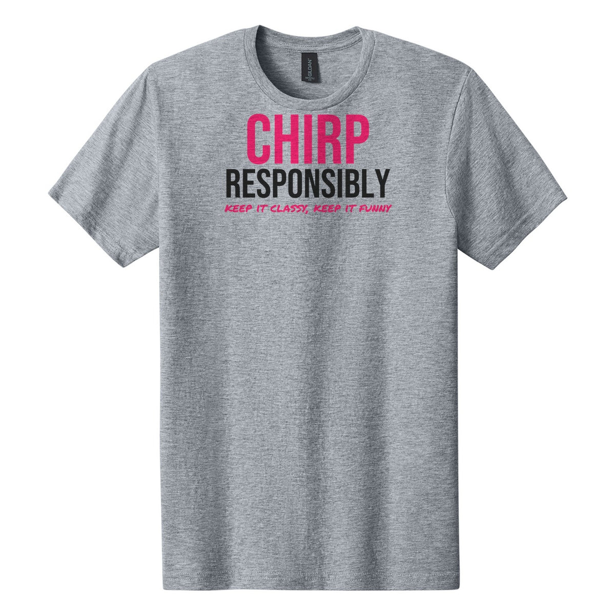Chirp Responsibly hockey tee in Ring Spun Sport Grey