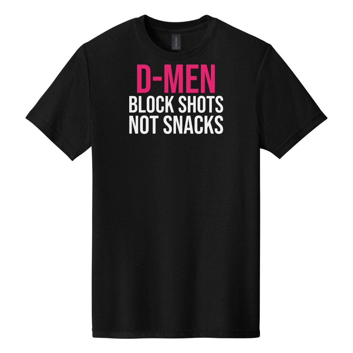 D-Men Block Shots Not Snacks hockey tee in Pitch Black