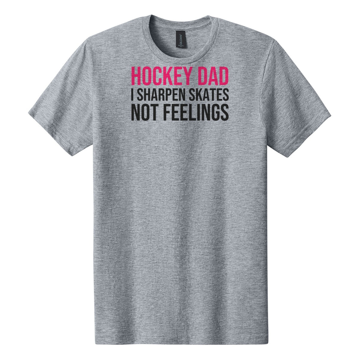 Hockey Dad Fixes Skates Not Feelings hockey tee in Ring Spun Sport Grey