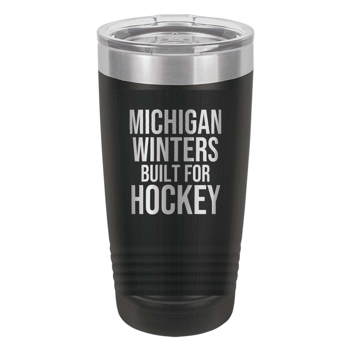Michigan Winters Built For Hockey hockey tumbler in Black