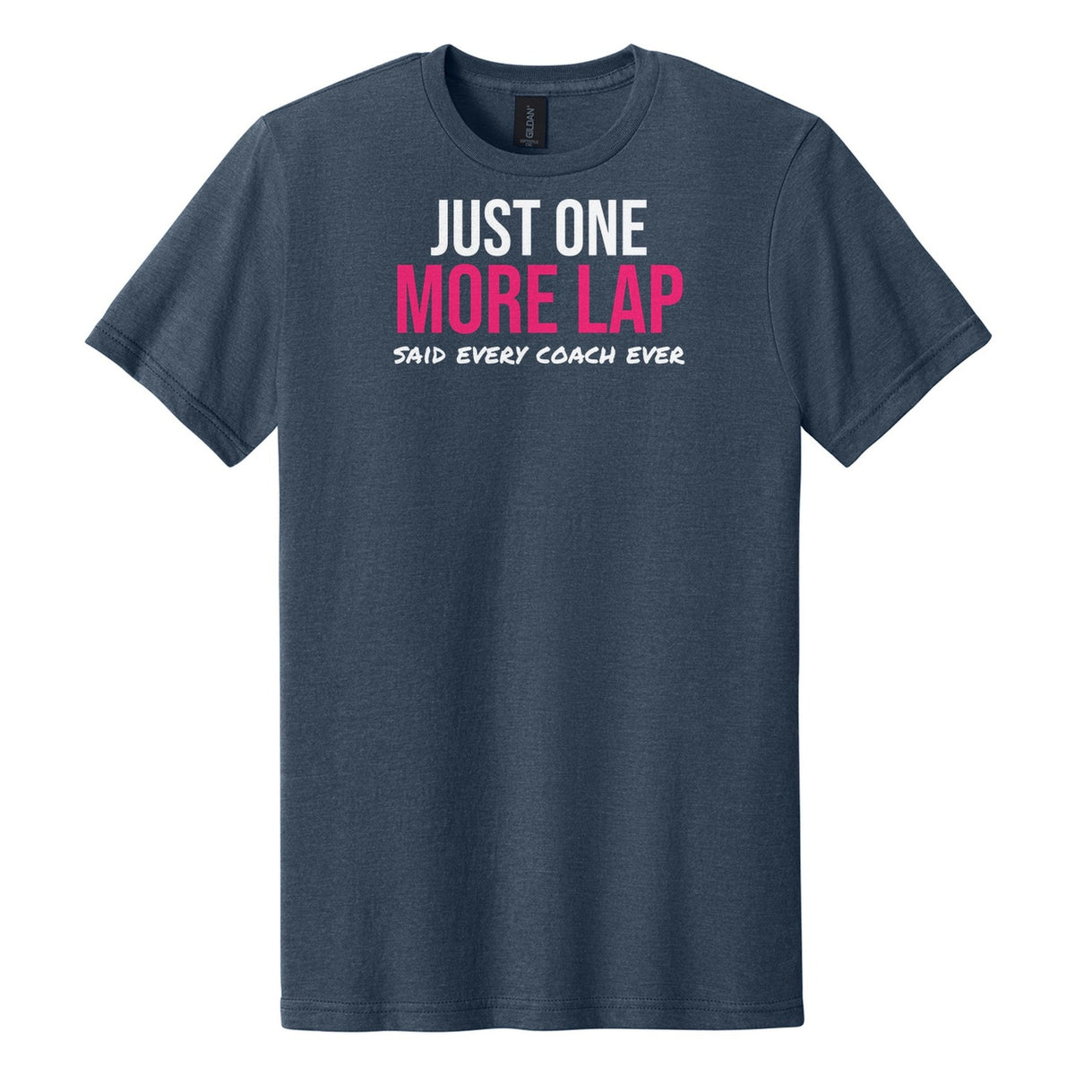 Just One More Lap hockey tee in Navy Mist