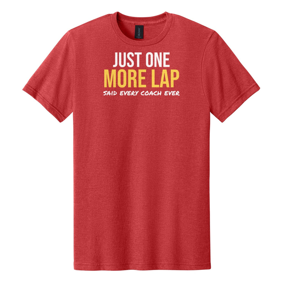 Just One More Lap hockey tee in Red Mist