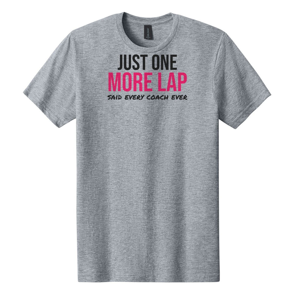Just One More Lap hockey tee in Ring Spun Sport Grey