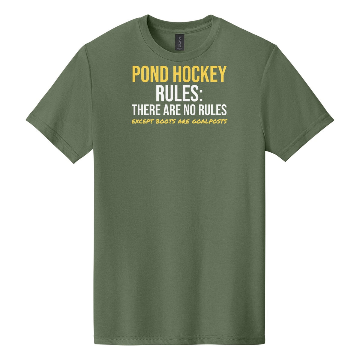 Pond Hockey Rules No Rules hockey tee in Cactus
