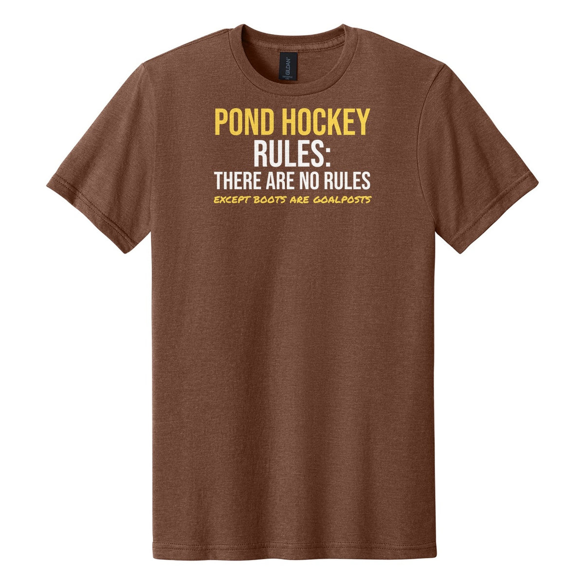 Pond Hockey Rules No Rules hockey tee in Cocoa Mist