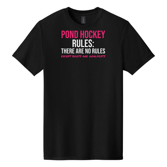 Pond Hockey Rules No Rules hockey tee in Pitch Black