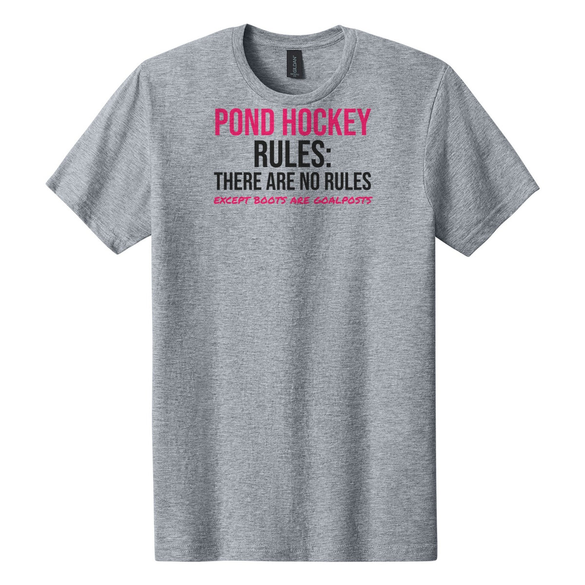 Pond Hockey Rules No Rules hockey tee in Ring Spun Sport Grey