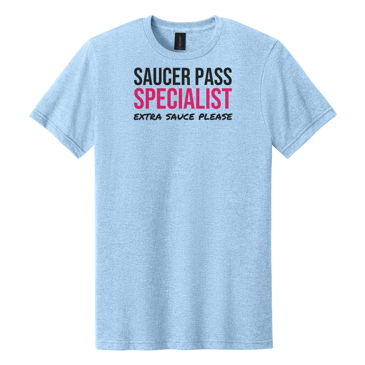 Saucer Pass Specialist hockey tee in Light Blue Mist