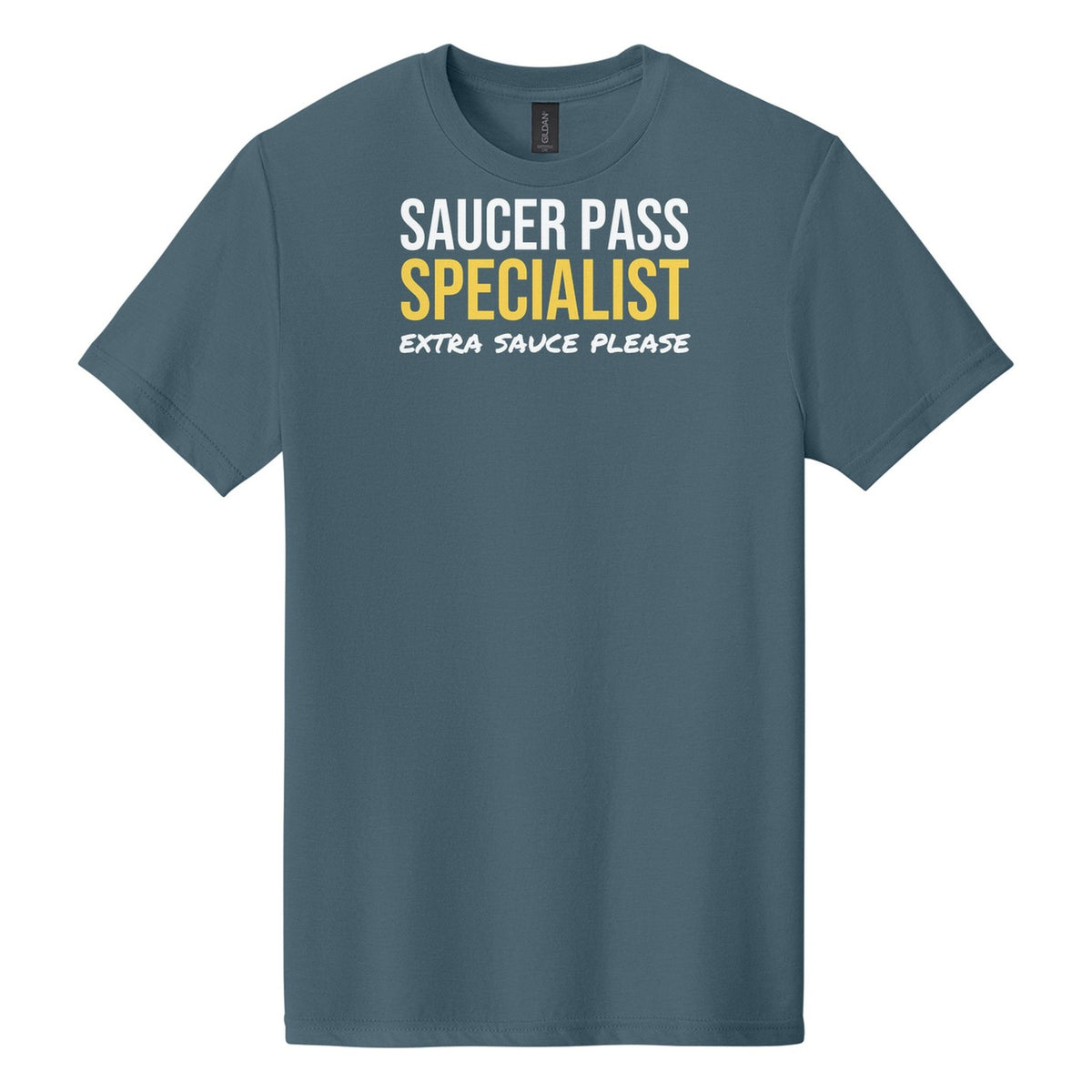 Saucer Pass Specialist hockey tee in Steel Blue