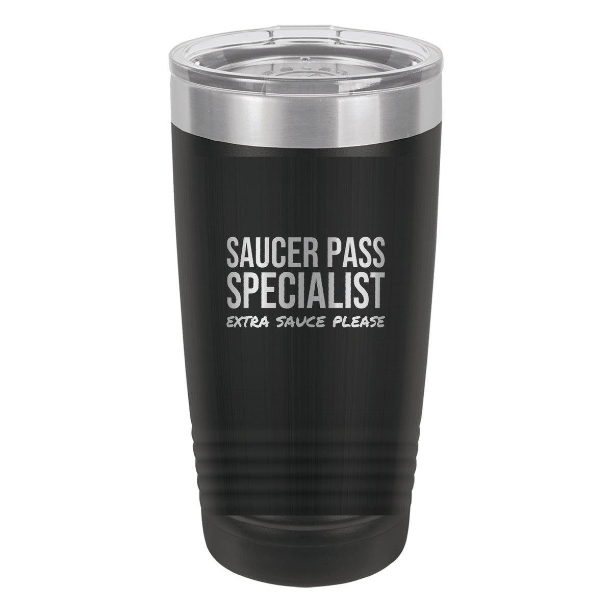 Saucer Pass Specialist hockey tumbler in Black
