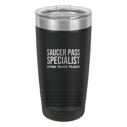 Saucer Pass Specialist hockey tumbler in Black