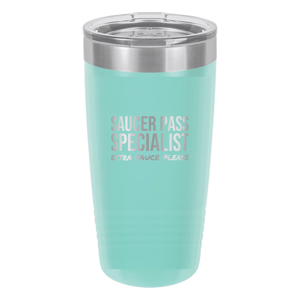 Saucer Pass Specialist hockey tumbler in Teal