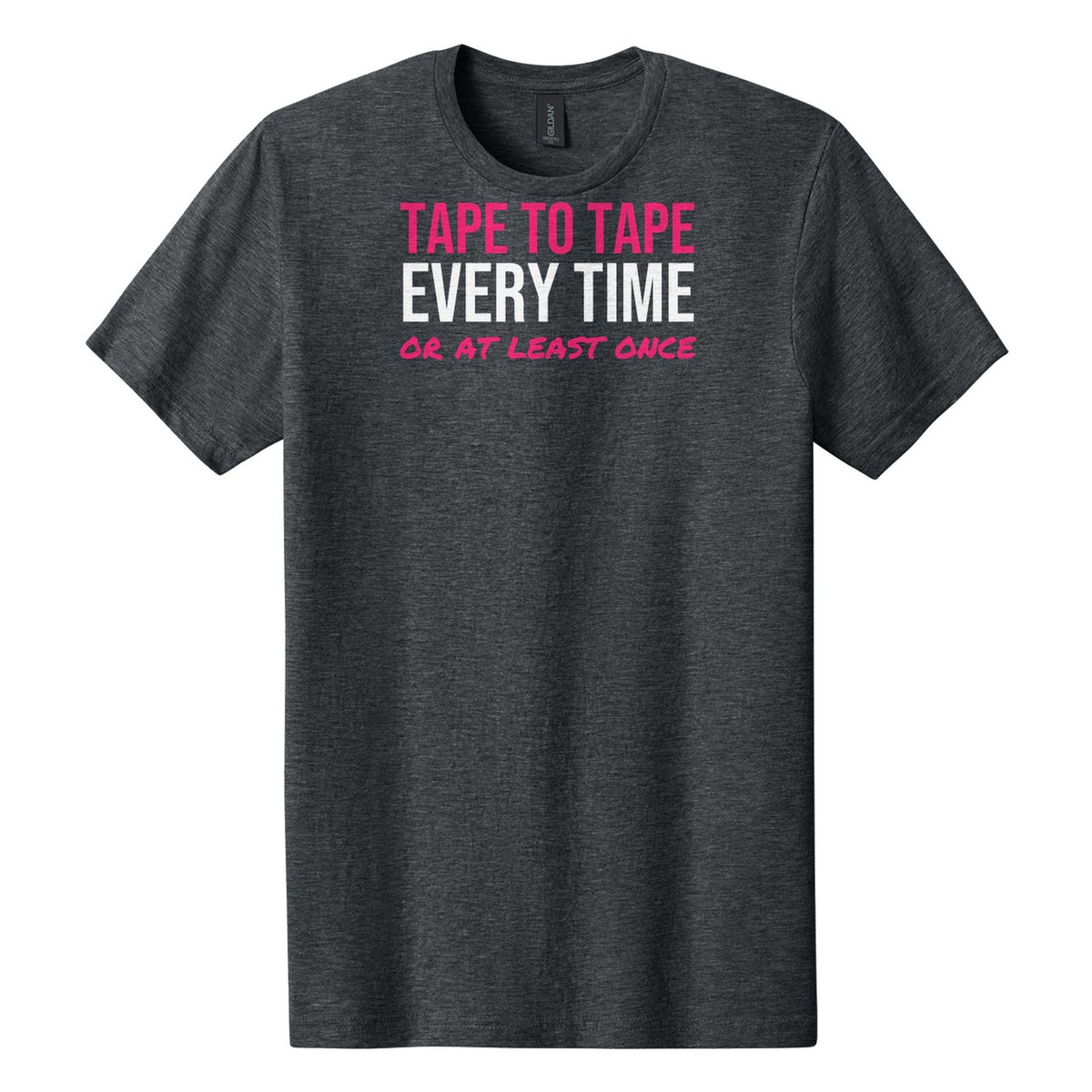 Tape To Tape Every Time hockey tee in Dark Heather