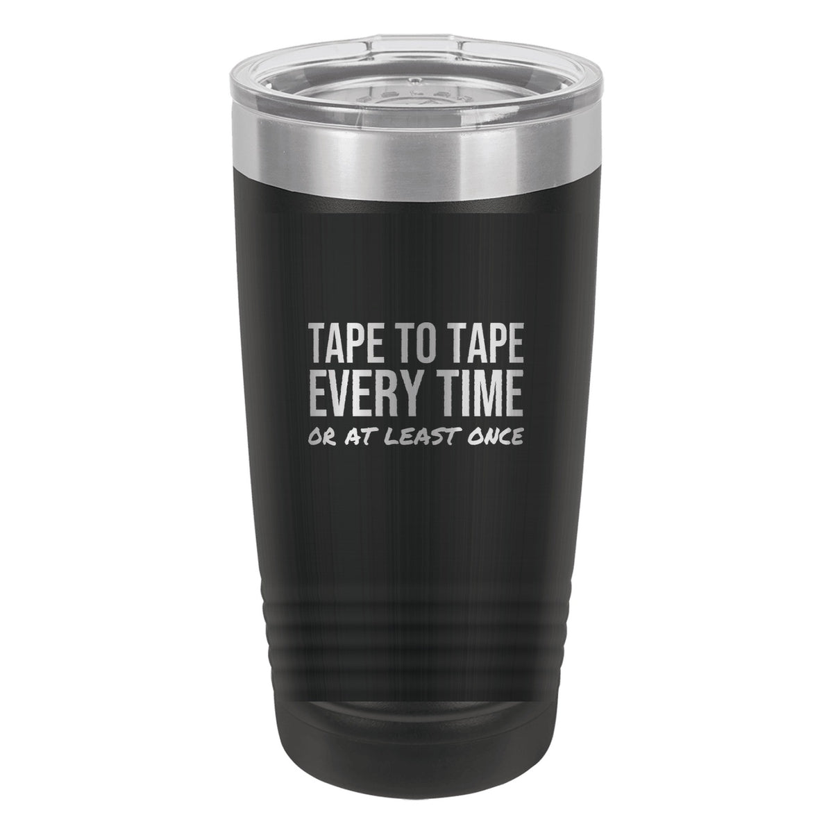 Tape To Tape Every Time hockey tumbler in Black