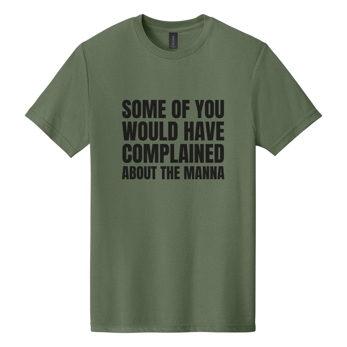Some of You Would Have Complained About the Manna tee in Cactus, Anton font, Black ink