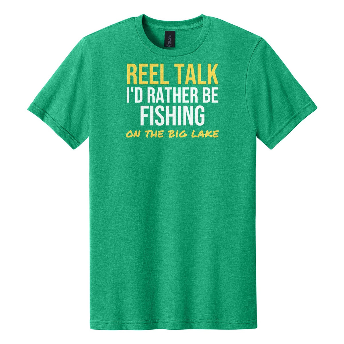 Reel Talk tee on Gildan Softstyle CVC 64000CVC in Kelly Mist