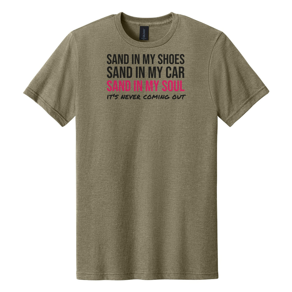 Sand In My Soul tee on Gildan Softstyle CVC 64000CVC in Dune Mist