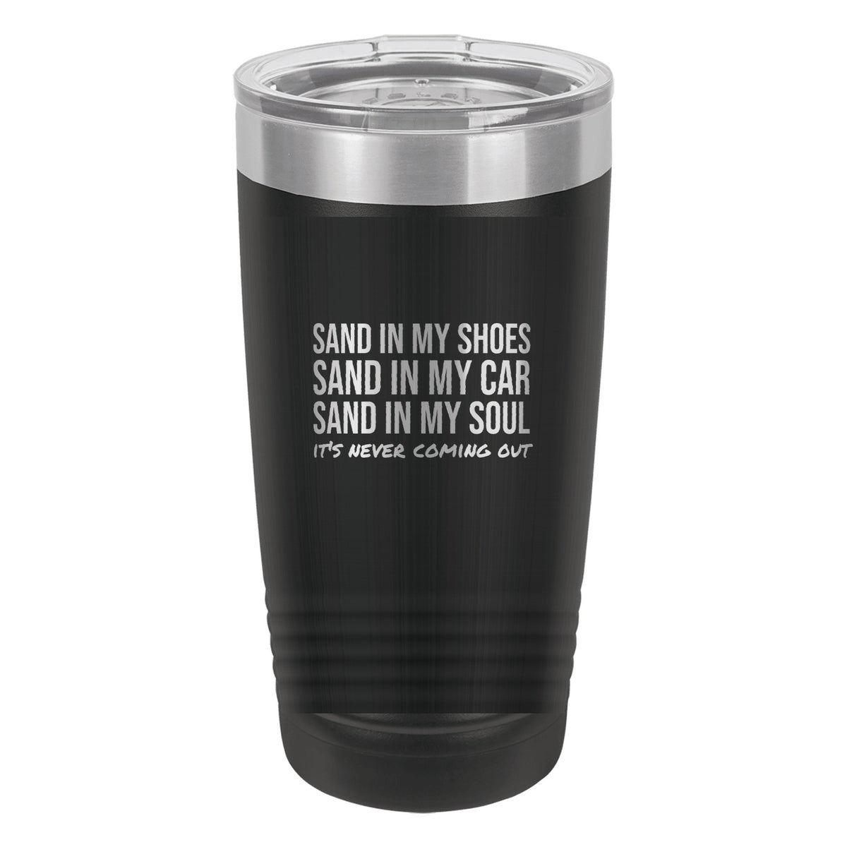Sand In My Soul laser etched 20 oz Polar Camel ringneck tumbler in Black