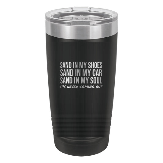 Sand In My Soul laser etched 20 oz Polar Camel ringneck tumbler in Black