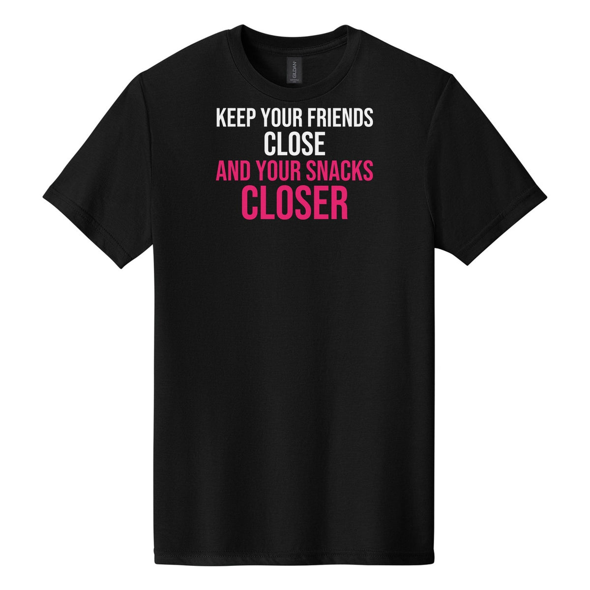 Keep Your Snacks Closer tee on Gildan Softstyle CVC 64000CVC in Pitch Black
