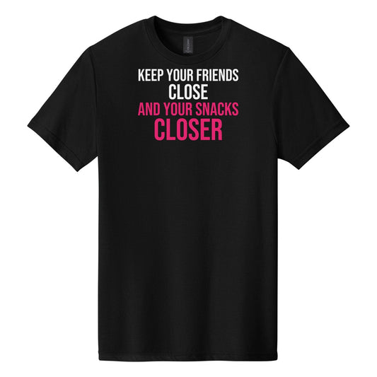 Keep Your Snacks Closer tee on Gildan Softstyle CVC 64000CVC in Pitch Black