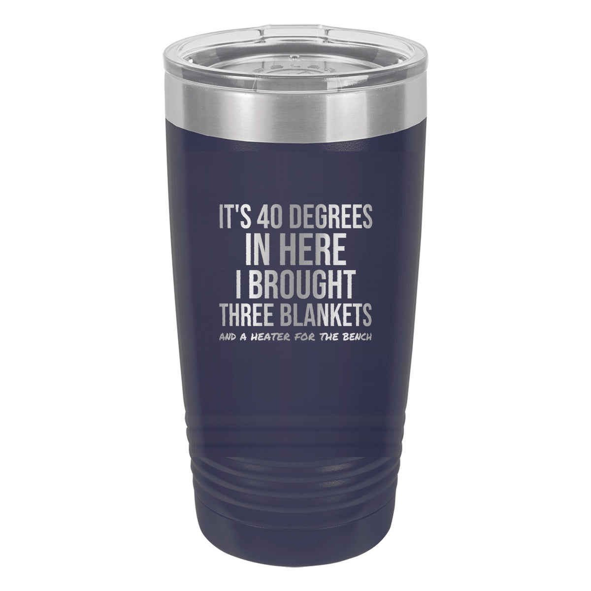 I Brought Three Blankets tumbler in Navy Blue