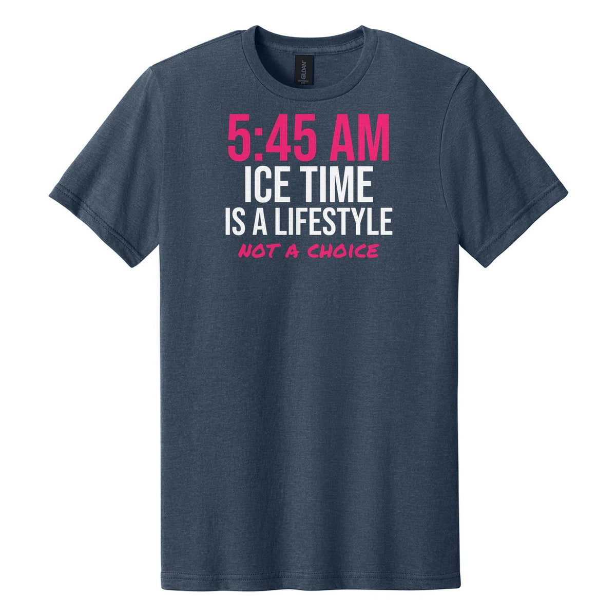 5:45 AM Ice Time Is A Lifestyle tee in Navy Mist