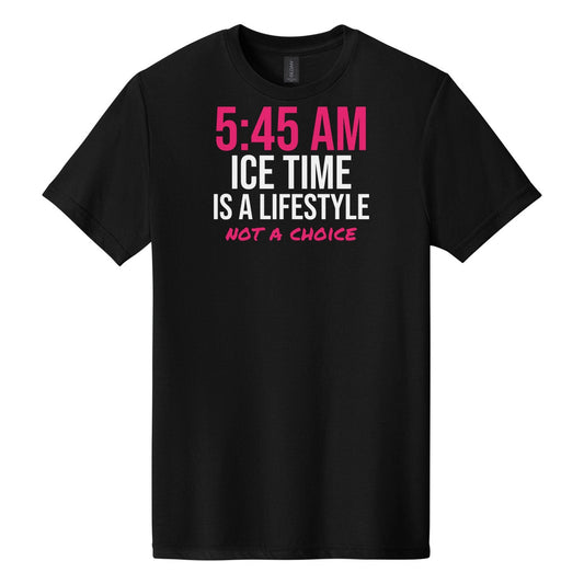 5:45 AM Ice Time Is A Lifestyle tee in Pitch Black