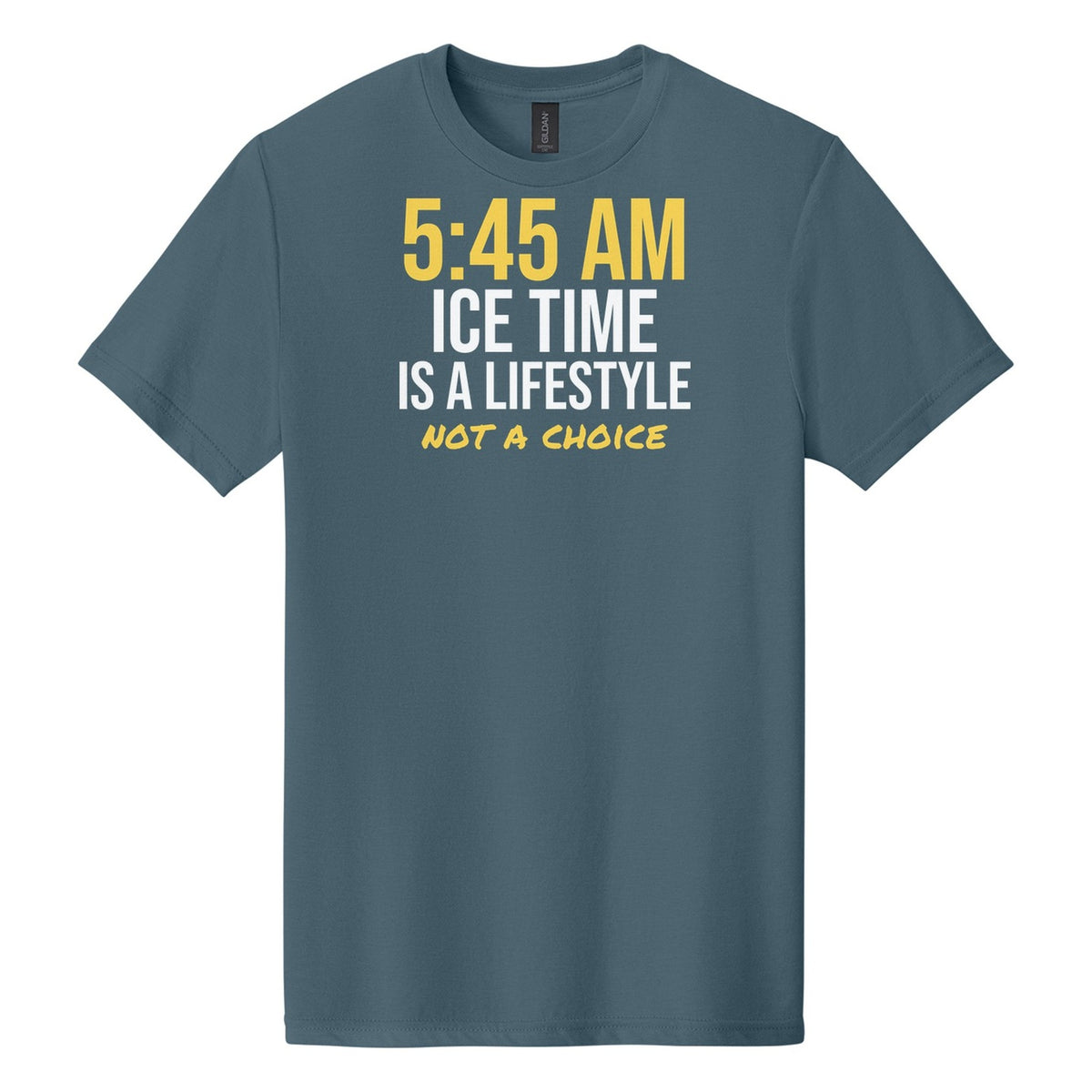 5:45 AM Ice Time Is A Lifestyle tee in Steel Blue