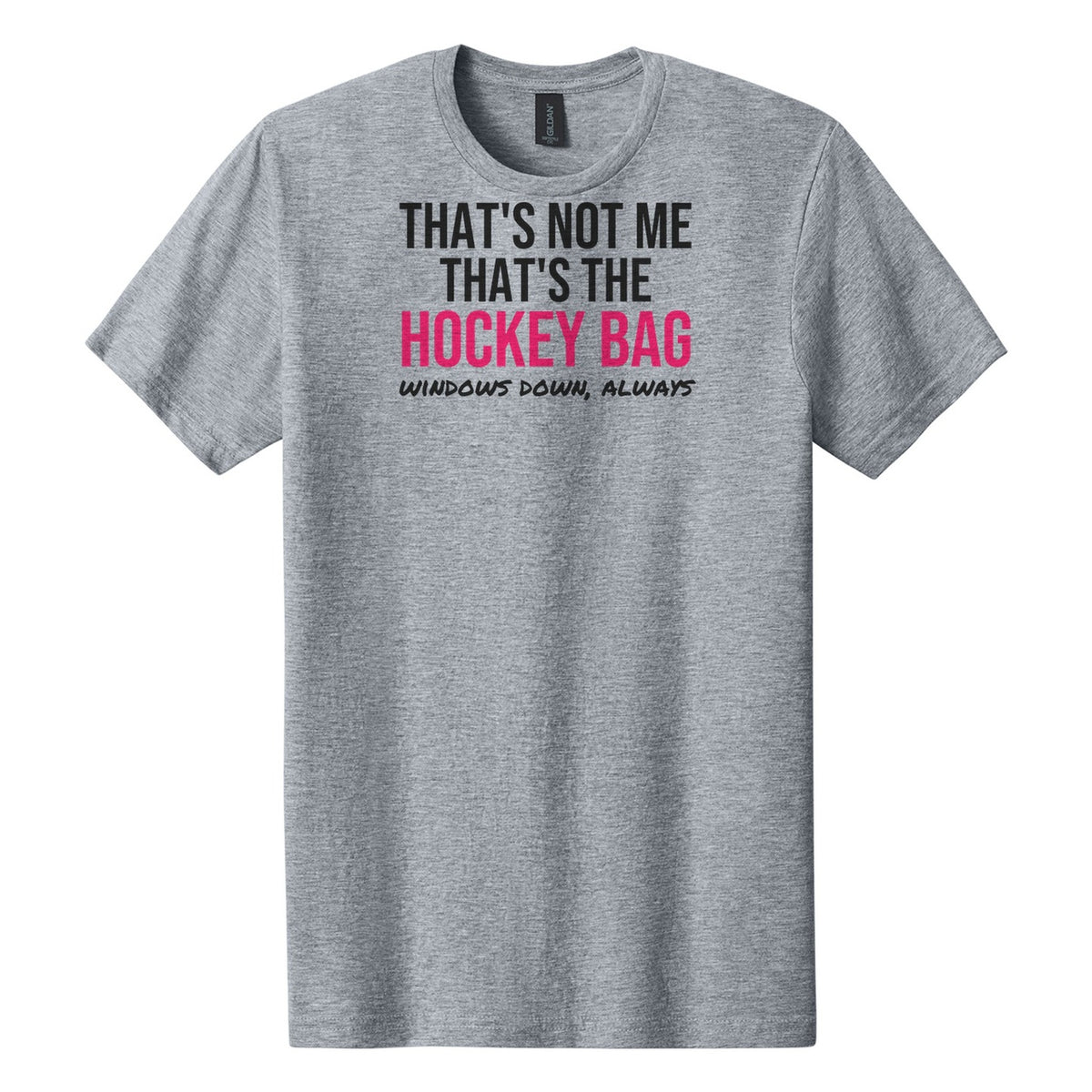 That's Not Me That's The Hockey Bag tee in Ring Spun Sport Grey