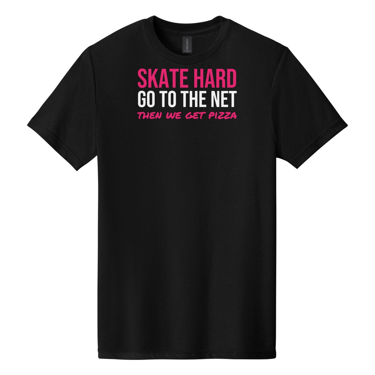 Skate Hard Go To The Net tee in Pitch Black