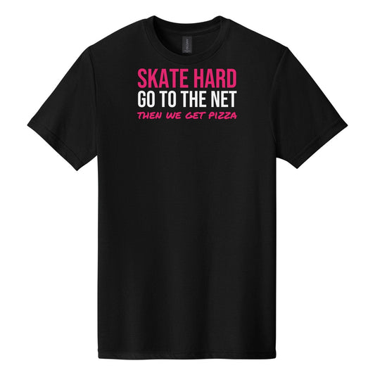 Skate Hard Go To The Net tee in Pitch Black