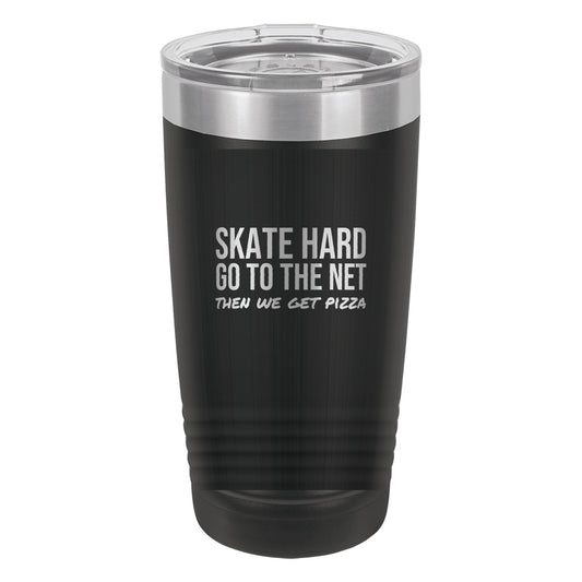 Skate Hard Go To The Net tumbler in Black