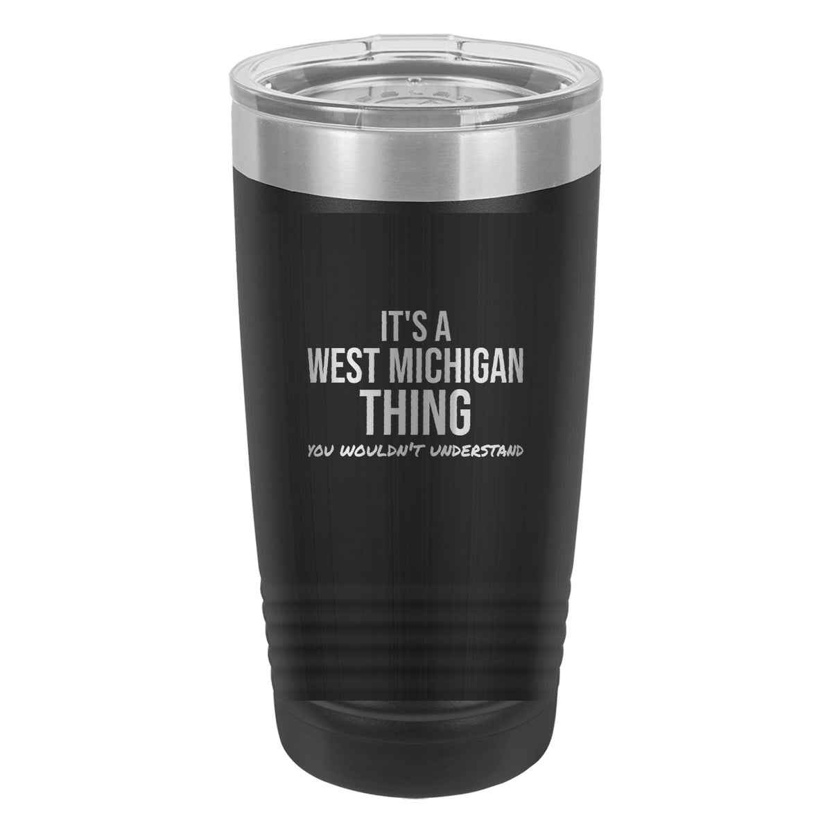 It's A West Michigan Thing laser etched 20 oz Polar Camel ringneck tumbler in Black